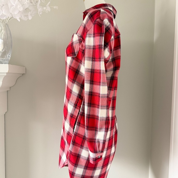 Scotch & Soda Maison Scotch Flannel Shirt Dress in Red Plaid, Sz 6 - Picture 8 of 15